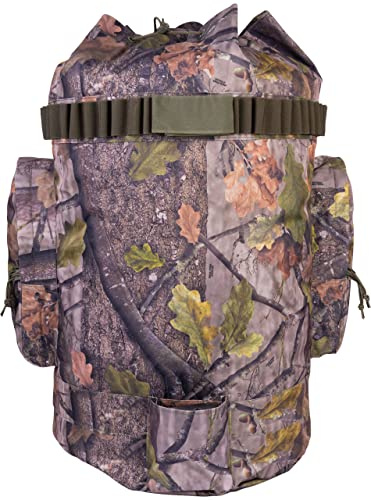 JACK PYKE Decoy Accessory Bag – 120L Camo Hunting Backpack with Padded Straps, Durable Fabric, Side Pockets, Cartridge Holder & Cord flap closure – Ideal for Waterfowl Gear & Outdoor Field Use