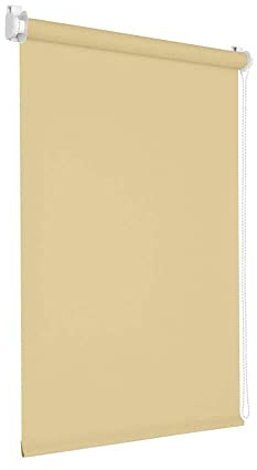 Victoria M. Tenebra Verdunkelungsrollo Klemmfix Rollo Fensterrollo, Sichtschutz, Verdunkelnd, Ohne Bohren inkl. Montagematerial, 150 x 160 cm, Beige