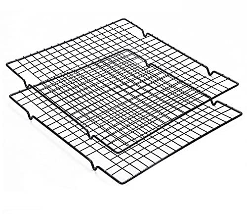 TheStriven Rectangular Cake Cooling Rack Set of 2 Baking Wire Rack Cooling Rack Baking Rack Stainless Steel Grill Steam Rack for Roasting,Baking,Grilling,Cooling,Multipurpose Bread Drying Cooler Stand