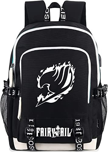 Roffatide Anime Sac à Dos Lumineux imprimé collège Sac d'école Sac à Dos pour Ordinateur Portable avec Port de Charge USB et Port Casque