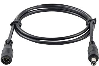 1STec 3m 10ft Long Black 2.1mm 5.5mm Male to Female Extension Cable Jack Plug Socket Connector Power Supply Copper Wire Cord Adapter Lead for 12v CCTV Security Surveillance Cameras LED Strip Lights