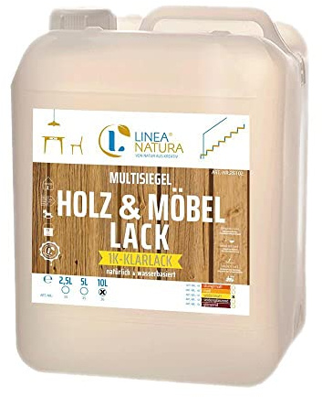 LINEA NATURA Holz- und Möbellack | Klarlack | geruchsarm, kinderfreundlich, schnell trocknend (seidenmatt, 10L)