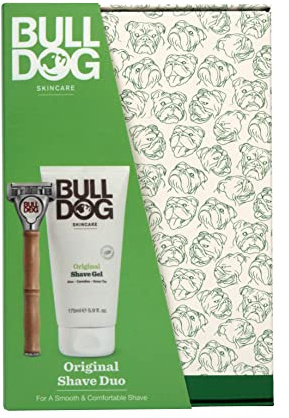 Bulldog Skincare - Original Shave Duo, presentset för män (x1 original bamburakhyvel, x1 original rakgel 175 ml)