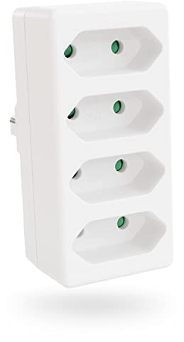 greate 4fach Steckdose für Eurostecker bis max. 2300W - Steckdosenadapter 4fach Stecker, Steckdosenadapter ohne Kabel, Mehrfachsteckdose ohne Kabel, Mehrfachstecker, Eurostecker Verteiler
