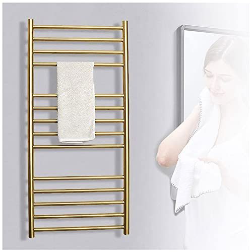 VVLXRIC Radiador Toallero Electrico Bajo Consumo, Ronda De Acero Inoxidable 304 Radiadores Toalleros, Soldadura Sin Soldadura Impermeable De 360 Grados Radiador De BañO,14Bars