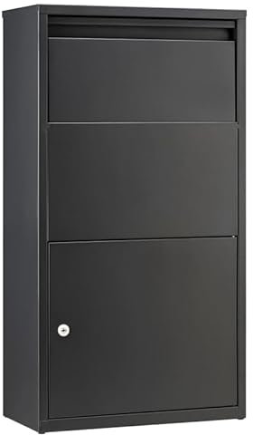 Haussmann Cassetta delle lettere 391 Grey, grande cassetta delle lettere, scatola per pacchetti, cassetta delle lettere, cassetta postale, consegna senza contatto per pacchi, serratura a cilindro con