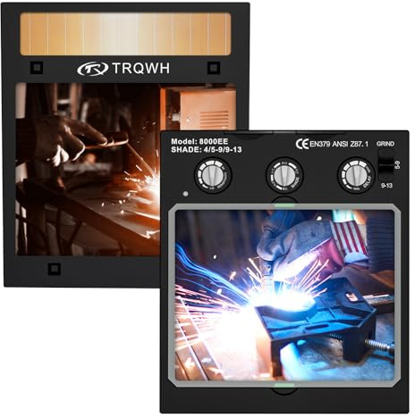 TRQWH Welding Lens - Solar Auto Darkening Welding Helmet Lens True Color Technology with 2 Arc Sensor Ajustable Shade Range 4/9-13 Automatic LCD Lens (TRQ-8000EE)