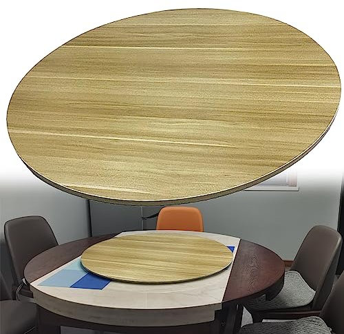 SAGIDAR Table Tournante en Bois Ronde, Grand Plateau Tournant De Table À Manger, Diamètre 50cm-100cm, Pas Facile À Incliner, 360° Rotation Plateau De Service, Silencieux Et Antidérapant