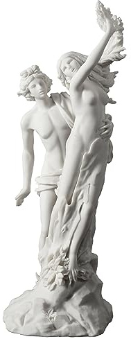 Veronese Design Griechische Skulptur Apollo und Daphne, Kunstharz, Marmor, Weiß, 35,6 cm