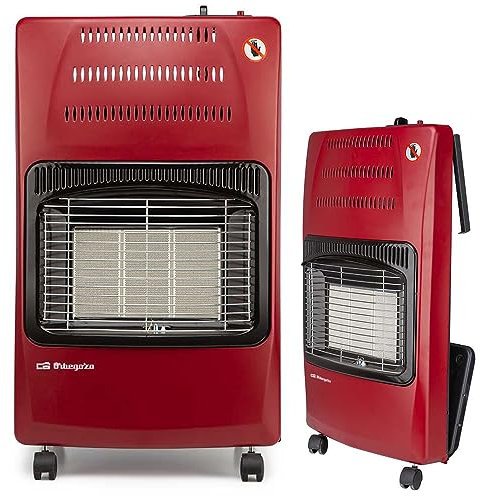 Stufa a gas pieghevole HCE62-4200W. Classe energetica A. Triplo sistema di sicurezza, 4Set di 2 7Set di 4 35 cm, rosso.
