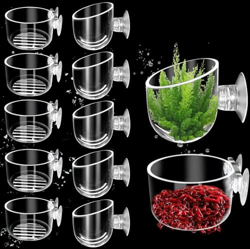 Nizirioo Aquarium Pflanzenhalter mit Saugnäpfen: Aquarium Deko aus Acryl, Aquarium Zubehoer für Rote Garnelen Lebende Pflanzen und Aquarium Landschaft Mini Fish Tank Decoration Aquarien