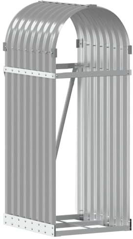 vidaXL Log Holder Light Grey 40x45x100 cm Galvanised Steel
