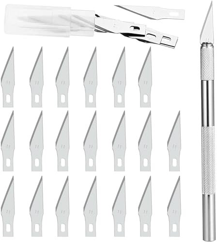GOLDGE Precisione Cutter 1 bisturi con 20 lame, taglierina di precisione coltello per taglio di lavoro d'arte fai da te, speleologia, scultura, fai da te coltelli per il tempo libero
