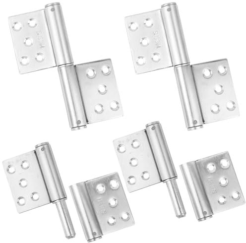 AZKEEGREY 4 Stk 304 Edelstahl Türscharniere Silbrig für Holztüren, 360 Grad Scharniere Klappbar 128x98x18mm