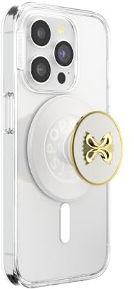 PopSockets PopGrip for MagSafe, Magnetic Phone Grip & Stand, Swappable Top, Secure Grip for iPhone MagSafe Cases, Kickstand for Hands-Free Viewing, Wireless Charging Compatible - Enamel Pasta