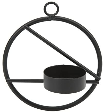 Wandkerzenhalter aus Eisen, Wandkerzenhalter, runder Wandkerzenhalter aus Metall, Wandkerzenhalter, Heimdekoration, Wanddekoration, Geschenk, Schwarz/921