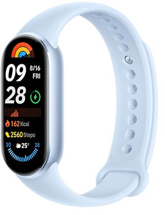 Xiaomi Smart Band 9, Schermo AMOLED 1.62'', Luminosità 1.200 nit, Cornice metallica, Monitoraggio Salute Migliorato, +150 modalità sportive, Autonomia 21 giorni, Resistenza acqua 5ATM, Blu