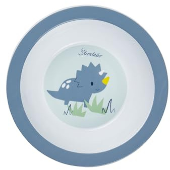 Sterntaler Schale Dino Rexi - Schüssel mit rutschfestem Sockel für Baby und Kinder - Kinder Müslischale - Schüssel robust und lebensmittelecht, blau