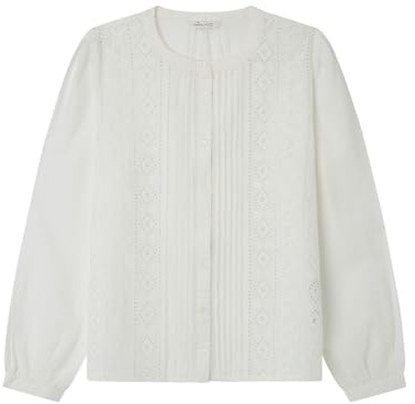 SPRINGFIELD Dam axel insatt spets broderad blus, Flerfärgad, 40