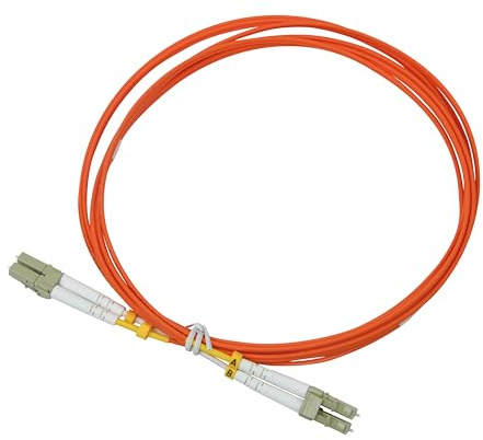 Labgear Cable de fibra óptica de 3 m, LC a LC multimodo dúplex OM1 LSZH, cable de conexión de fibra de audio digital, velocidad de datos de 10 Gb/Gigabit, red de alto rendimiento, naranja