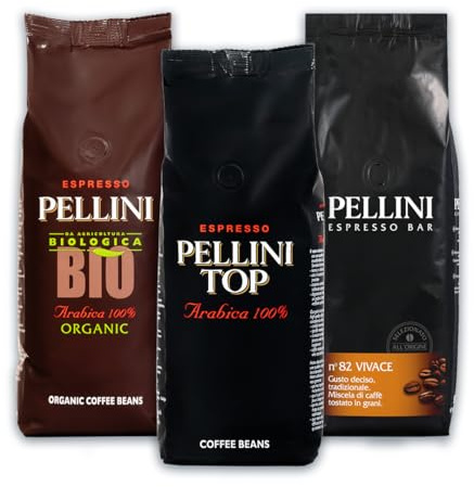 Pellini set degustazione caffè in grani Top, Bio, Vivace, 3 confezioni da 500g (1,5 kg)