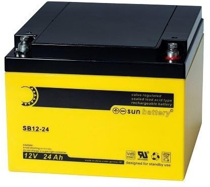 Sun Battery SB 12-24 V0 12V 24Ah (C20) AGM Batterie mit VDs