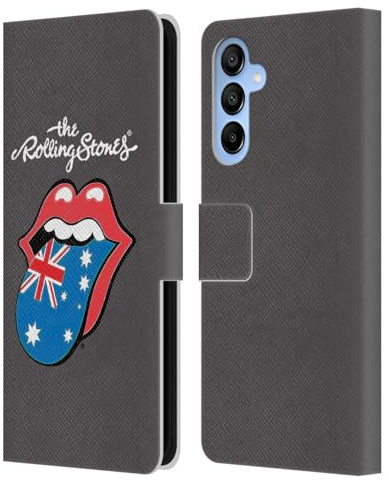 Head Case Designs Officially Licensed The Rolling Stones Australia International Licks 1 Leather Wallet Case Compatible with Samsung Galaxy A16 5G