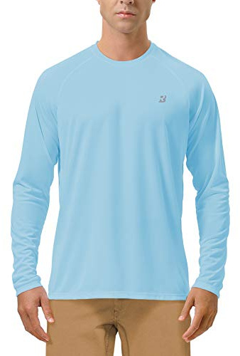 Roadbox Men's Long Sleeve Rash Vest, UPF 50+ UV Sun Protection Swim T-Shirt, Quick Dry Breathable Top for Swimming, Surfing & Holiday