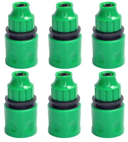 FangBoJie 6 tubi di irrigazione in plastica, adattatore per tubo da giardino, accessori per microtubo, tubo da 8/12 mm, sistema di irrigazione da giardino (verde)