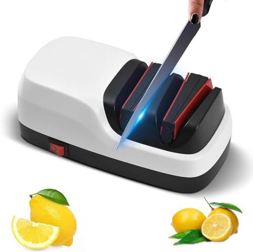 Pveanns Afilador eléctrico Profesional, máquina afiladora de Cuchillos, afiladores rápidos y pulidores de Cuchillos, afilador eléctrico Profesional para Cuchillos de Cocina