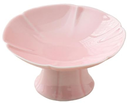 Baoblaze Alzata per dessert in ceramica, fruttiera con piedistallo, stoviglie, piatto da portata, piccola alzata per torta per tavolo da dessert, casa e festa, Rosa