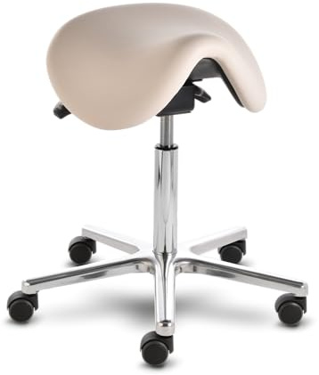 Prova Nova GmbH Sattelhocker docy® dent 4616, Sitzhöhe ca. 55-75 cm, Polsterdekor:Stamskin sandbeige