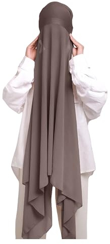 Lina & Lily Chiffon Instant Hijab mit Jersey Unterkappe, Damen Kopftuch Set mit Bindeband (Mink)