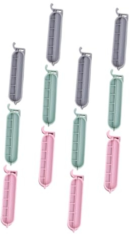 HOODANCOS 12 pièces Pinces de Fermeture Alimentaire Étanches PP Clips Multi-usage pour Sacs Snack Papier et Plastique Lot de Couleurs Aléatoires Conservation Fraîcheur Couleur Aléatoire