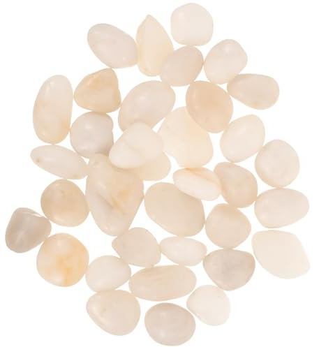 TOBBOMEY Grava de Acuario White Pulida Piedras Decorativas para Peceras y Jardín Guijarros Naturales para Paisajismo para Decoración de Estanques y Terrarios