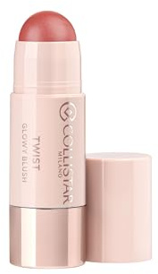 Collistar Twist Glowy Blush Stick Viso Occhi Labbra, Blush in Stick Cremoso 3-in-1 con Acido Ialuronico, Colore Modulabile, Idratante, Finish Luminoso, Venere, 5 gr