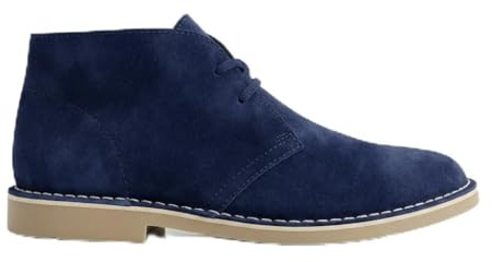 NOESLOMISMO BY DILEMA Botas pisamierdas marrones para hombre con cordones | Estilo chukka con acabado aterciopelado, pespunte de contraste y base clara para conjuntos urbanos y casuales