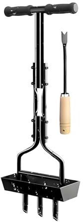 Generico Aeratore per Prato - Aeratores Manuales Pesr Pratos | Scarificatore Manuale in Ferro Pers Aerazione del Terreno con Strumento per Gradino, Inclusa Pala Erbacce Nero 95 Cm 2 kg 1