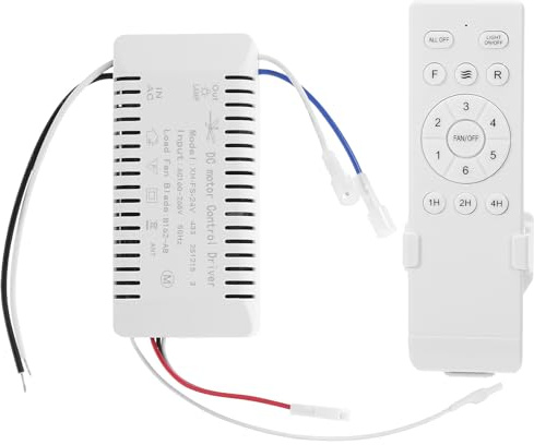 COLLBATH TéLéCommande Universelle Pour Ventilateur De Plafond À Moteur Module De Commande 6 Vitesses ContrôLe ÉClairage Et Minuterie 1/2/4 Heures RéCepteur Sans Fil Stable