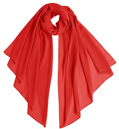 bridesmay dam halsduk sommar halsduk festlig stola för aftonklänning bröllop chiffong silke halsduk, röd, 190*70cm