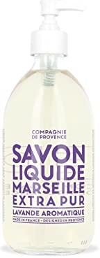 Compagnie de Provence Savon de Marseille Extra Pure Liquid Soap - Aromatic Lavender - 16.7 Fl Oz Glass Pump Bottle