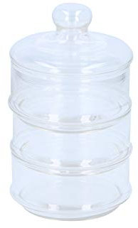 EDCO Contenitore Barattolo Porta Dolci Bon Bon con 3 Barattoli Impilabili in Vetro e Coperchio per Confettata Feste e Cerimonie