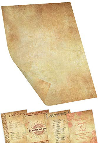 Tiberius Certificate Paper, Scroll Papyrus Effect, Like Decorative Parchment Paper, Printing & Craft, Letter Writing - 60 Sheets, A4, Double Sided, Printer Friendly, 100 GSM - Astra Print