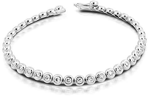 Stella-Jewellery 585er Gold Tennisarmband mit Diamanten zus. 1,05ct. Armreif Armkette Armband 18K