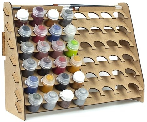 PROSCALE Porta pennelli acrilici da parete modellismo. Organizer colori modellismo Espositore parete bottiglie colori Porta acrilici Citadel Stazione di pittura (33 mm)