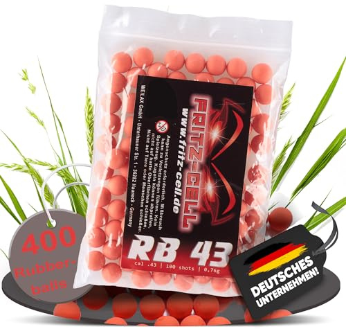 Fritz-Cell Rubberballs Kaliber .43 Gummigeschosse orange – 400 Stück