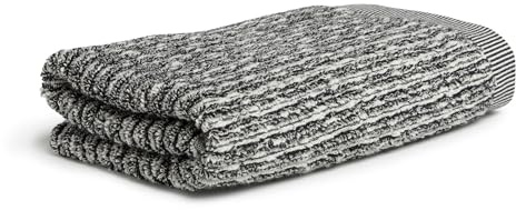 Möve Brooklyn Pinstripe Handtuch 50 x 100 cm aus 85% Baumwolle / 10% Viskose / 5% Leinen, Nature/Black