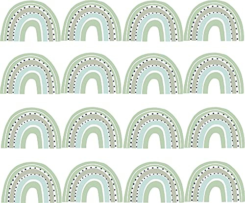 Pandawal Mini Regenbogen Wandsticker Set für Baby und Kinderzimmer kleine Deko Regenbogen Wandtattoos für Mädchen und Jungen Wanddeko (Mintmarine, 16)