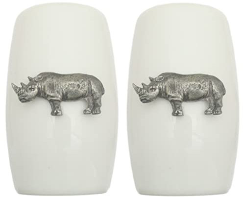 Rhino China Salt and Pepper Shakers Cruet Set Modern White CSP 297