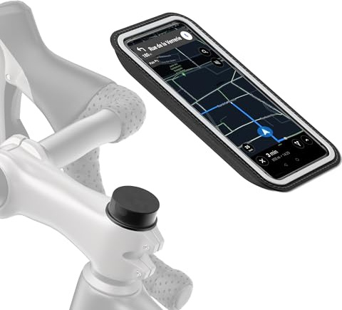 Shapeheart Fahrrad-Handyhalterung für Vorbau M6, abnehmbar & Weatherproof | Für alle Handys | M6-Gabelschaftmutter | Ahead 1⅛ Zoll (28–32 mm) | 1-Hand-Bedienung | Touchscreen | Rennrad, Gravel, MTB